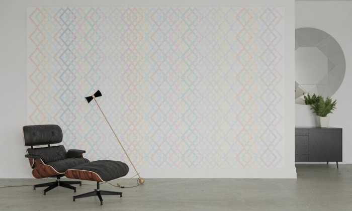 Premium Non-Woven Structure Rhombus white-pastell