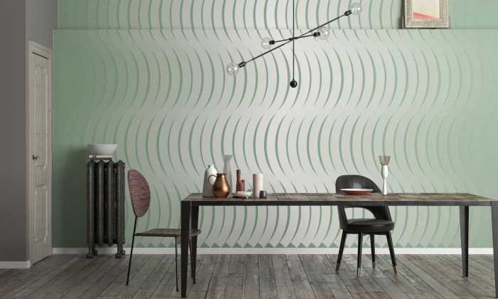 Premium Non-Woven Wave Curton greygreen