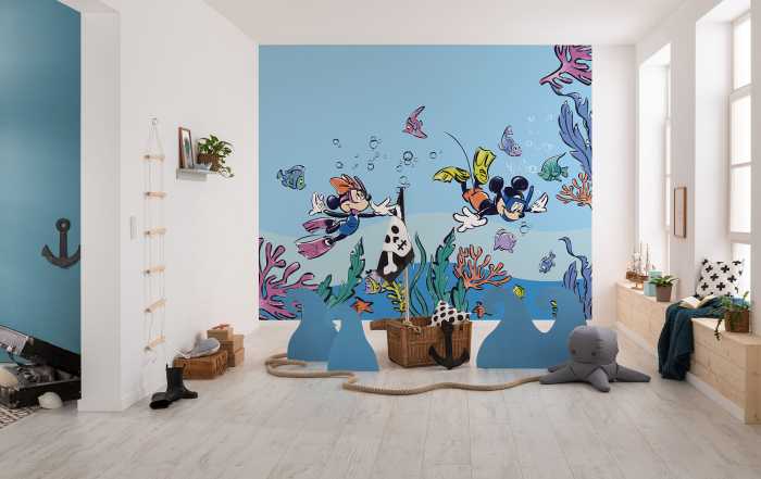Digital wallpaper Mickey & Minnie Coral Reef