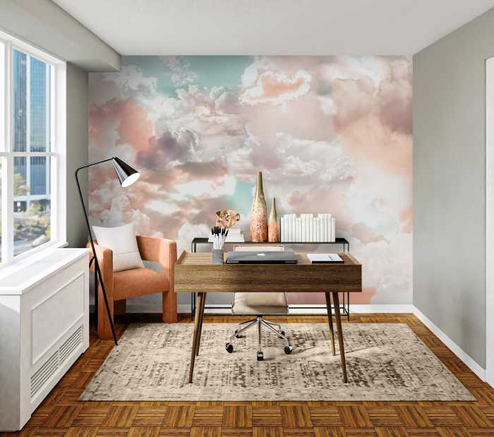 Digitally printed photomural Mellow Clouds