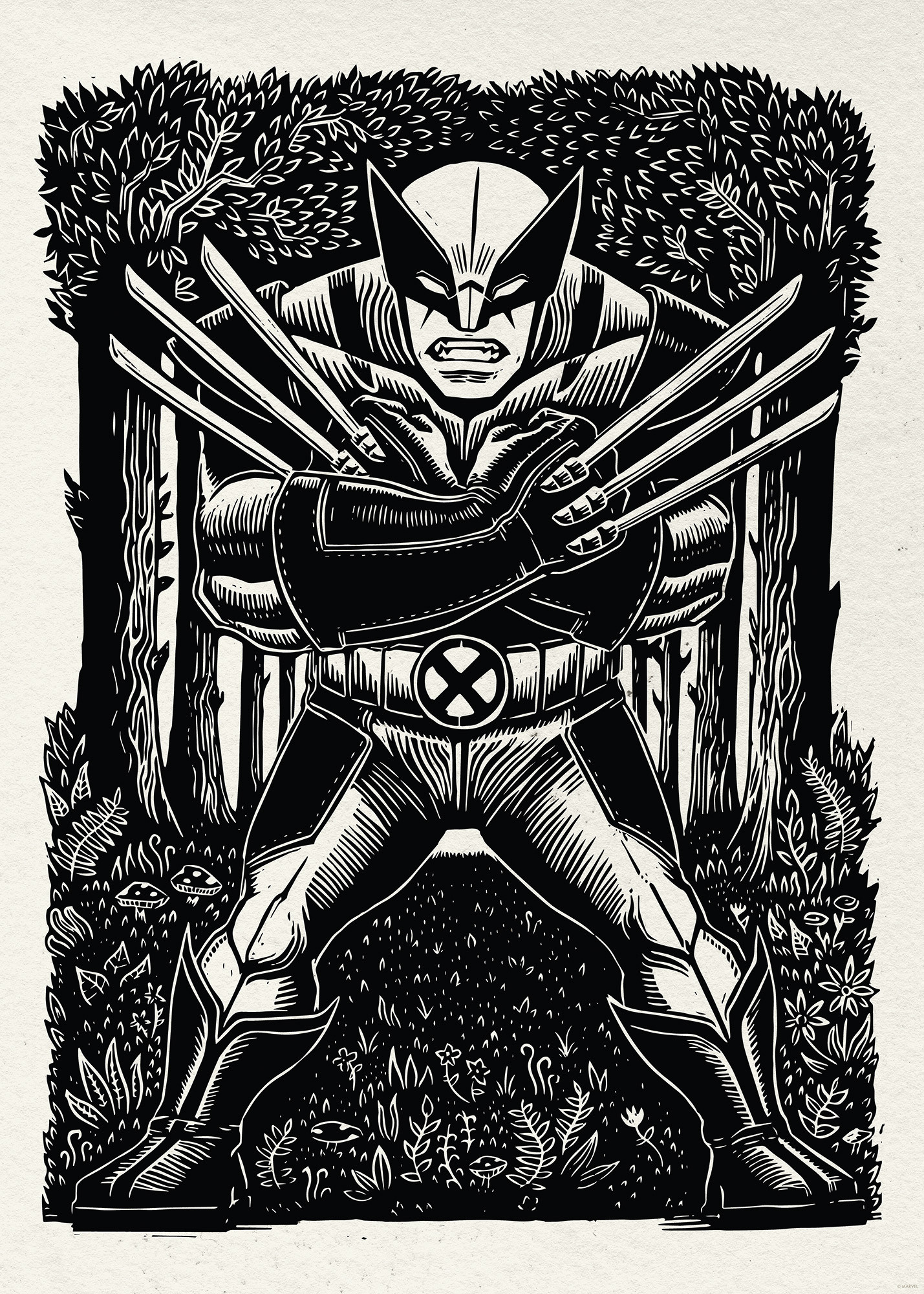 Marvel Wolverine Lino-Cut
