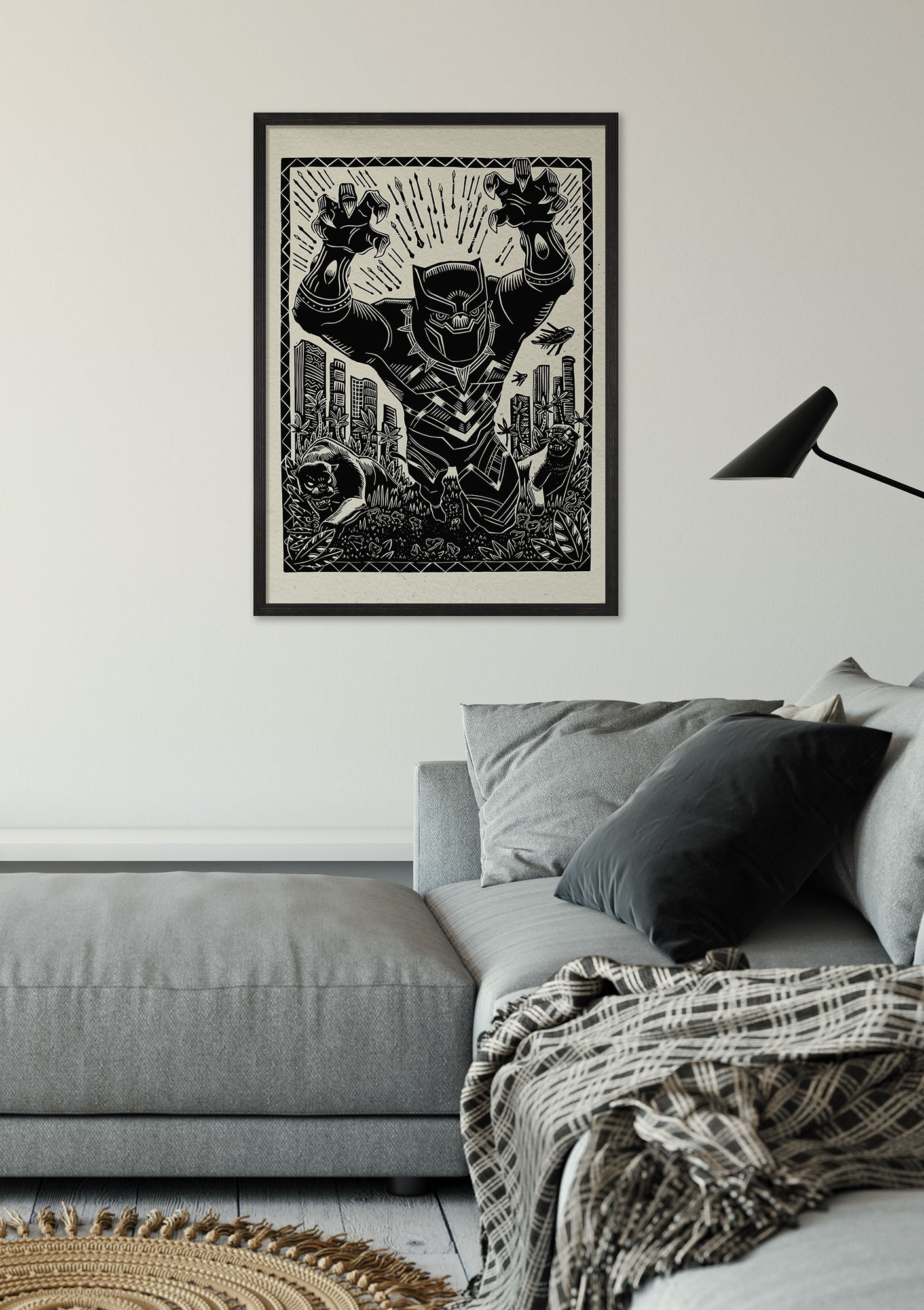 Marvel Black Panther Lino-Cut Charge