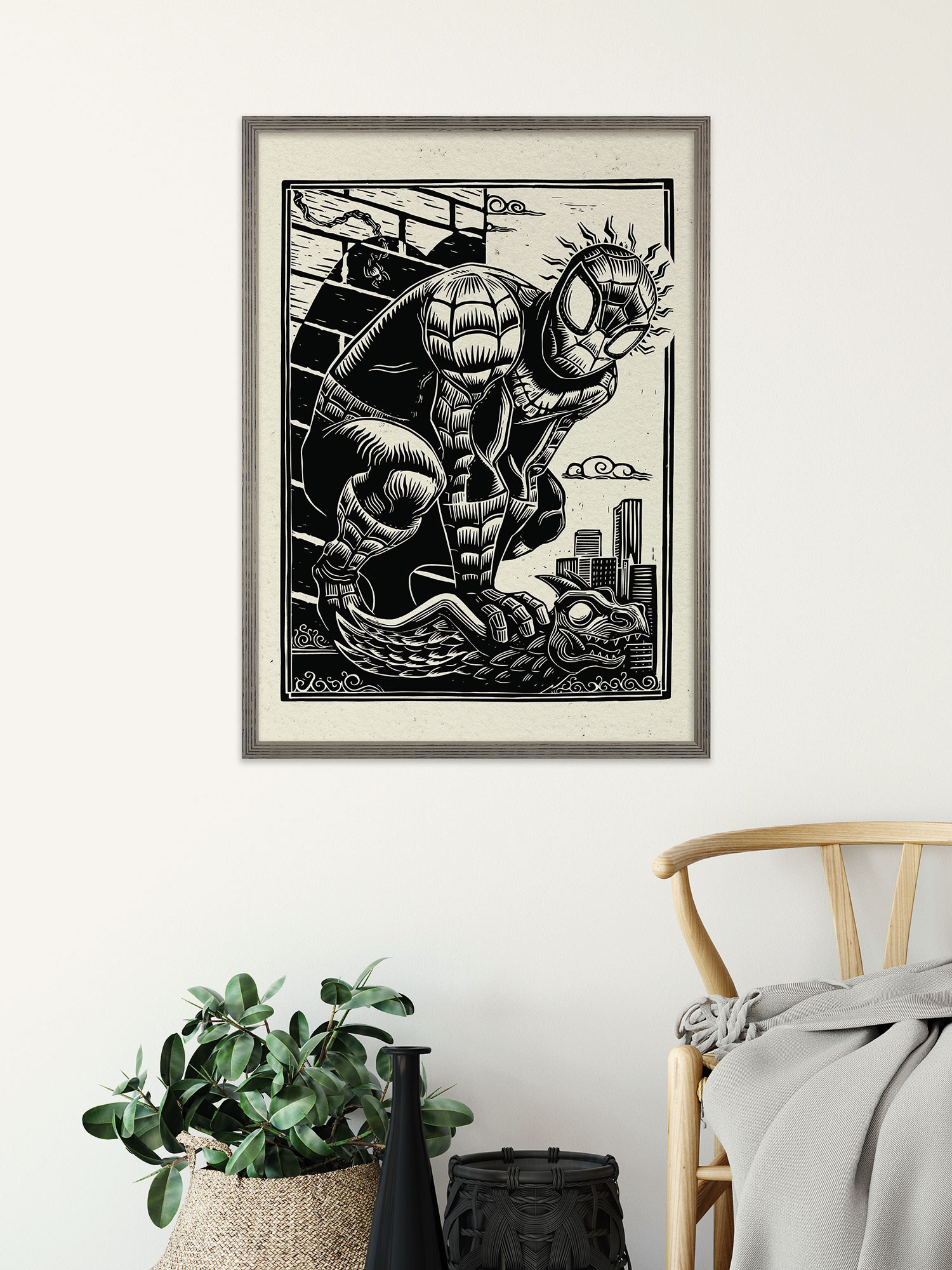 Marvel Spider-Man Lino-Cut