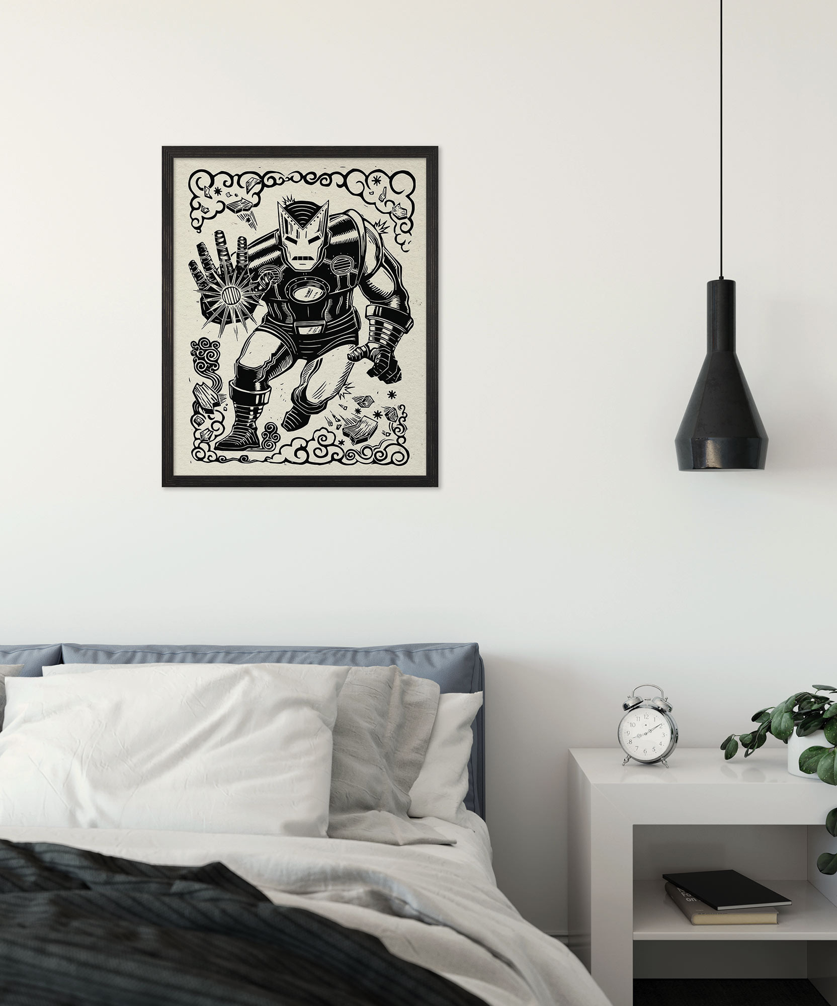 Marvel Iron Man Lino-Cut