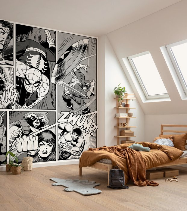 Marvel Classic Comic Panel Monochrome
