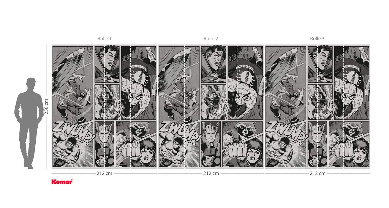Marvel Classic Comic Panel Monochrome