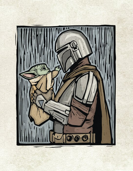 Star Wars The Mandalorian Lino-Cut