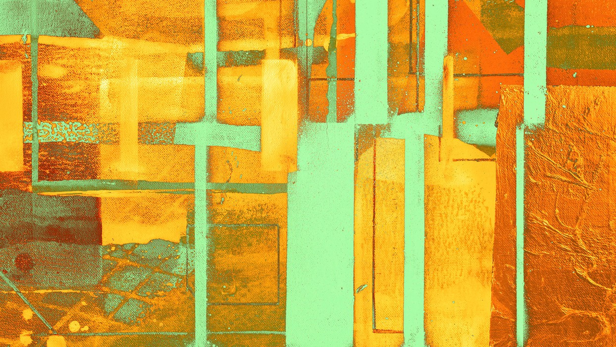 Cuboids Linedup orange-mint