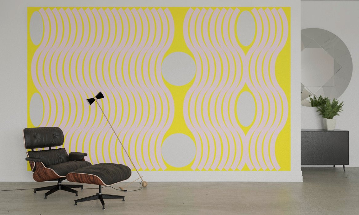 Wave yellow-rosegrey