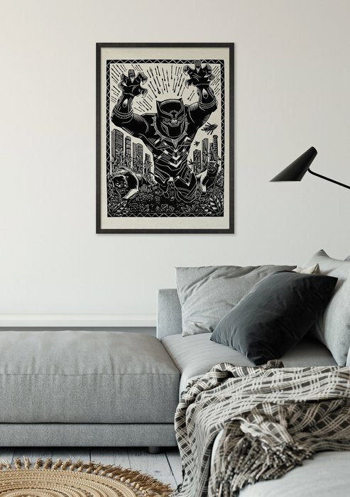 Marvel Black Panther Lino-Cut Charge