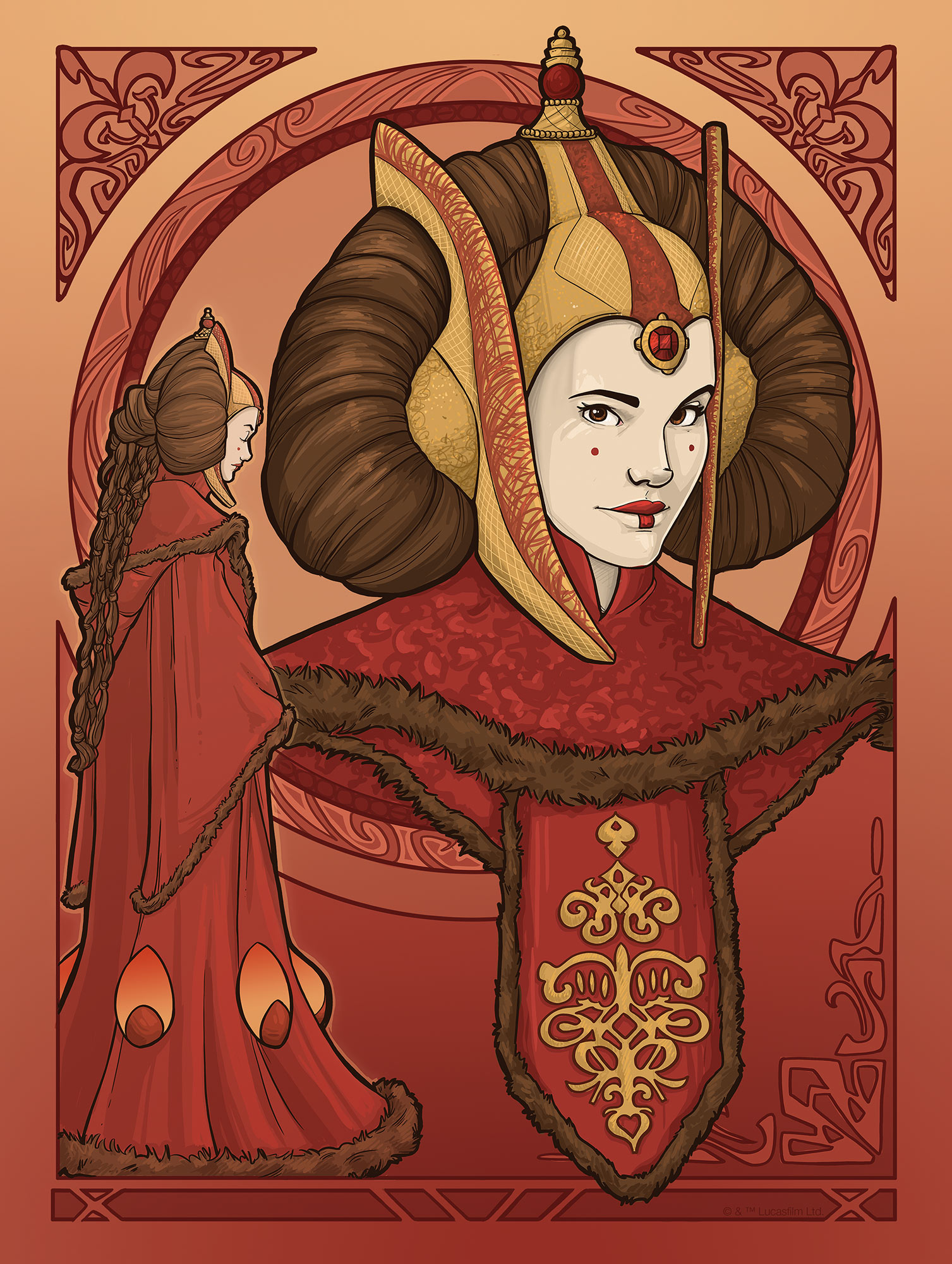 Art print "Star Wars - Queen Padmé Amidala 30x40cm" with / without