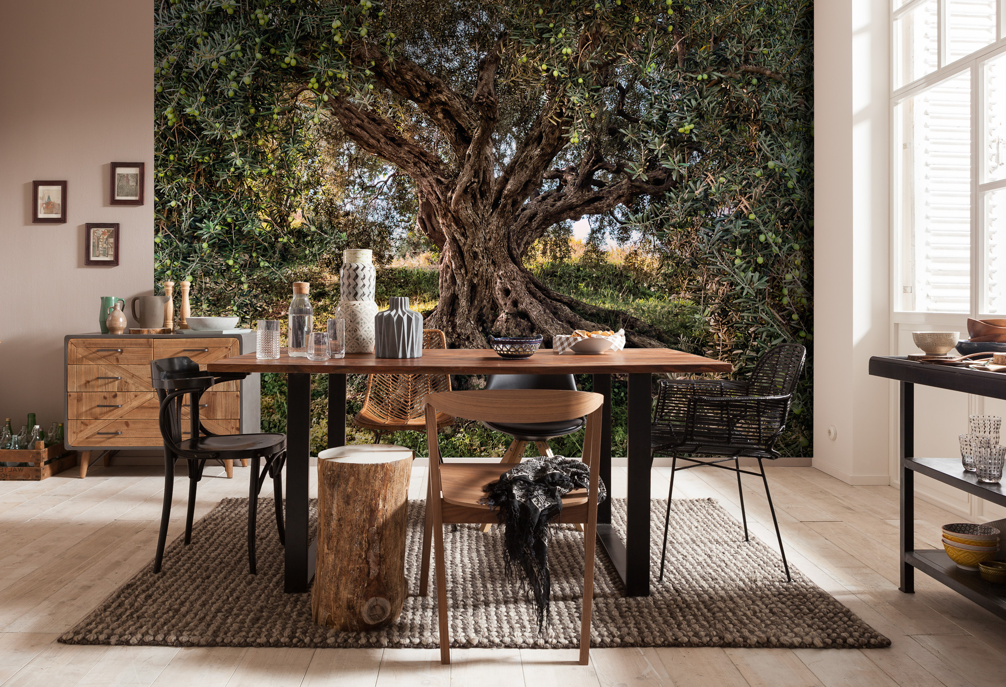 Olive Tree Kitchen with olive tree